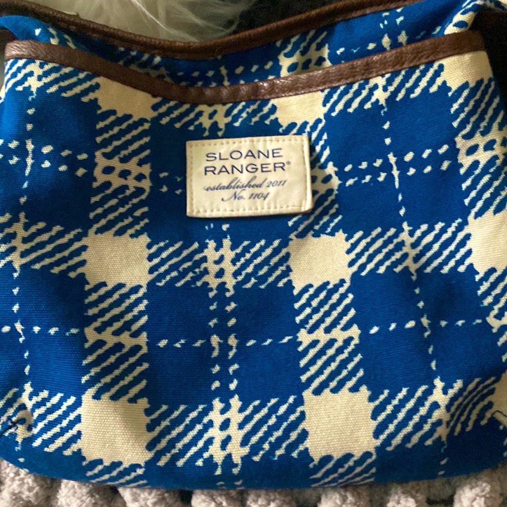 Sloane Ranger white and blue crossbody perfect condition